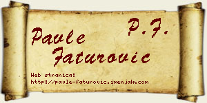 Pavle Faturović vizit kartica